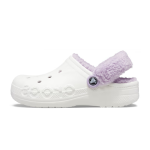 크록스 바야 라인드 퍼즈 스트랩 클로그 성인 털 겨울 크록스 화이트 라벤더 206633-577 - 이미지 3