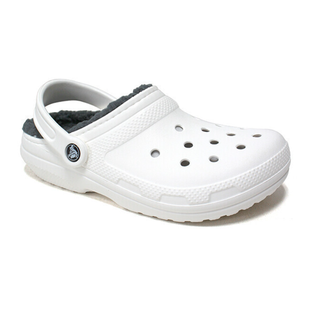 屏幕截图 2024-10-30 162020 크록스 클래식 라인드 클로그 화이트/그레이 겨울 털크록스 203591-10M - 이미지 1